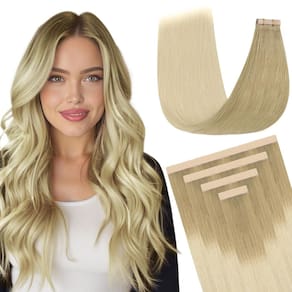 Fita adesiva em extensões de cabelo DOORES de marrom claro a loiro dourado