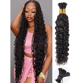 Cabelo trançado Sudreman Water Wave 100g 20cm Preto natural