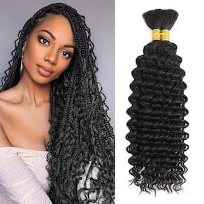 Cabelo trançado humano RICROF Deep Wave 20 polegadas 110 g, 2 pacotes