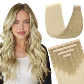 Extensões de cabelo DOORES Tape em cabelo humano real 30cm 30g