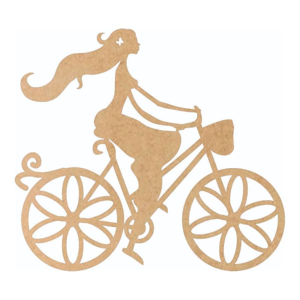 Quadro Decorativo Mdf Cru Ciclista 40X20Cm