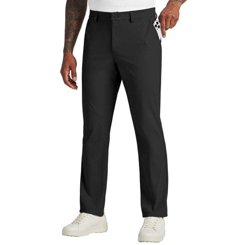 Calças de golfe Willit Stretch Dress Quick Dry para homens pretas 36 L x 30 L