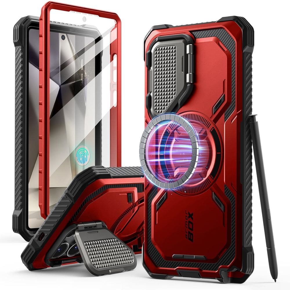 Capa de telefone i-Blason Armorbox para Samsung Galaxy S25 Ultra Red