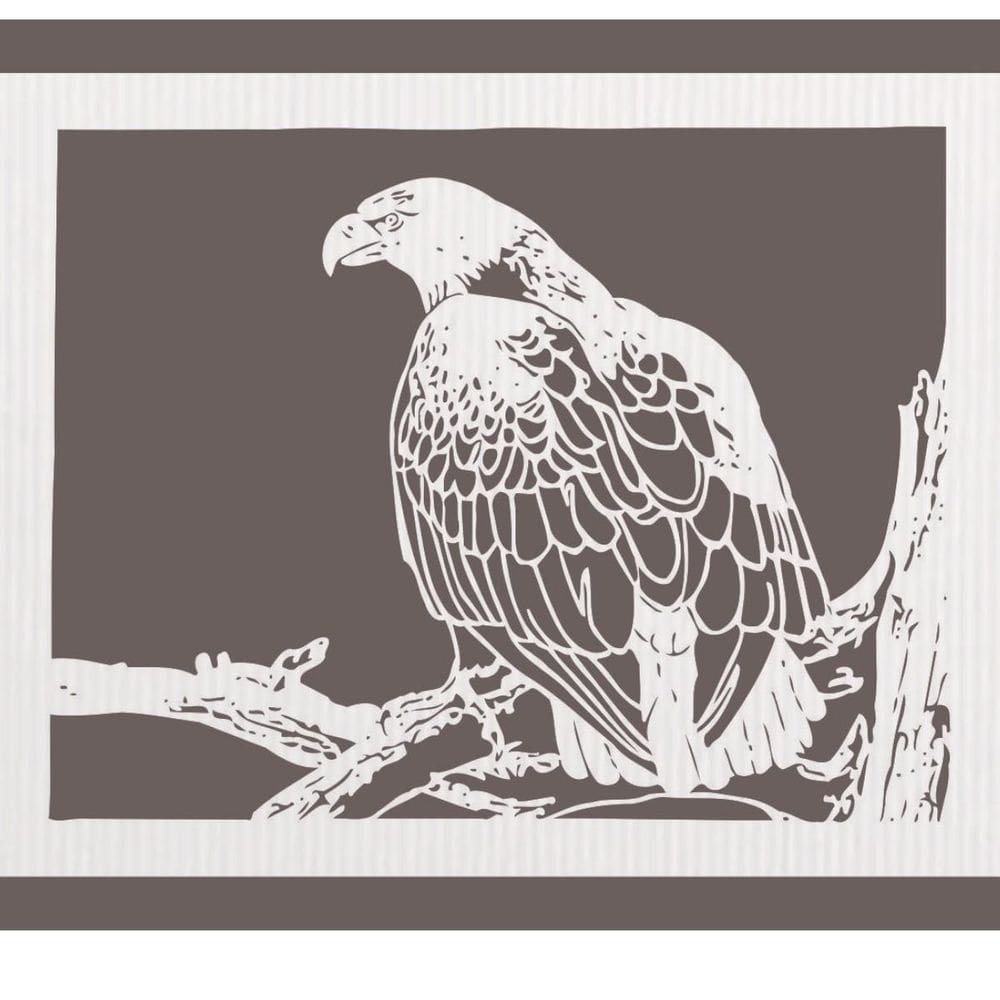 Quadro Decorativo Branco Mdf Gavião 40X20Cm