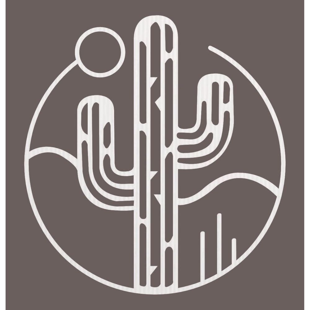 Quadro Decorativo Mdf Branco Cacto Deserto 40X20Cm