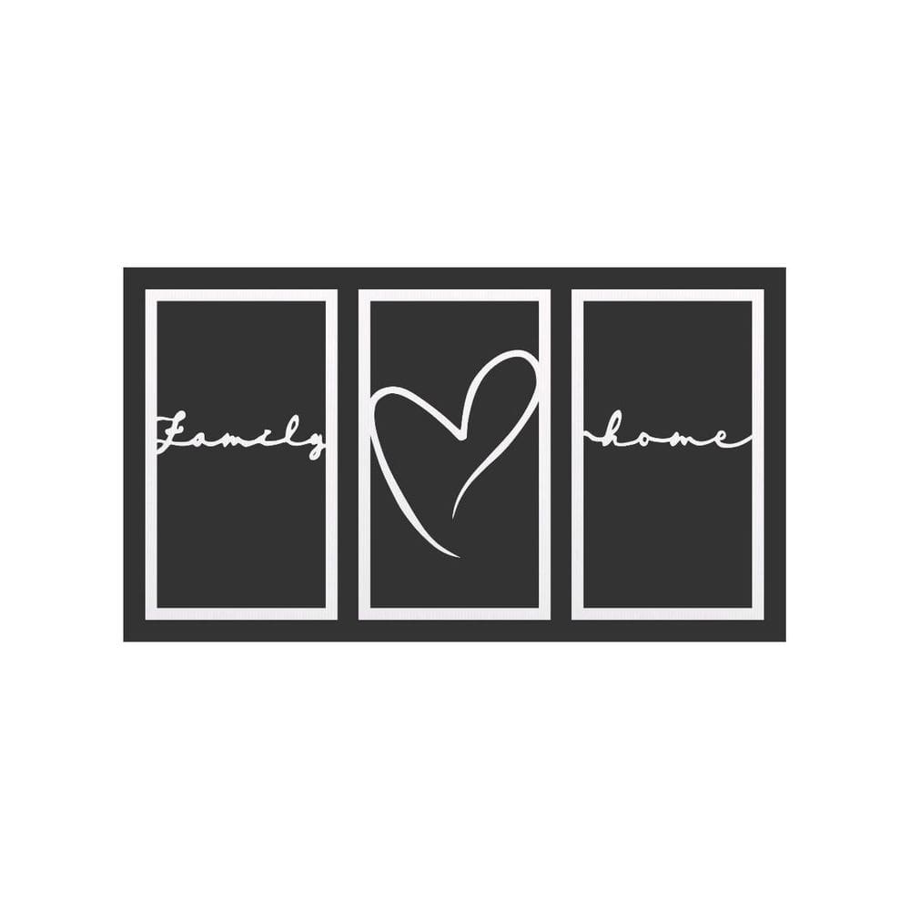 Quadro Decorativo Branco Mdf Trio Family Home 40X20Cm