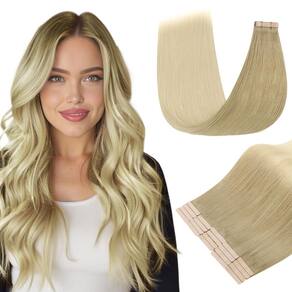 Extensões de cabelo DOORES Tape em marrom claro a loiro dourado