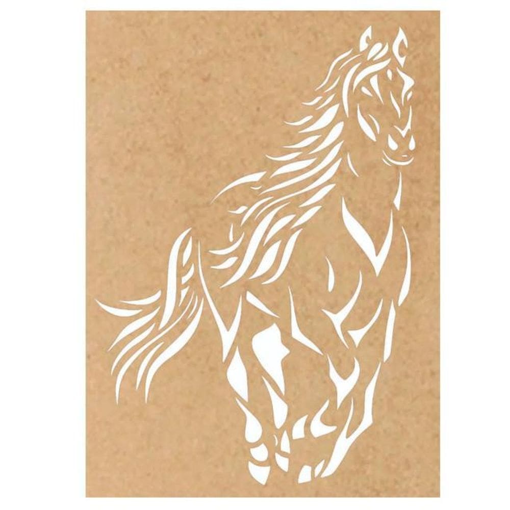 Quadro Decorativo Mdf Cru Cavalo 40X20Cm