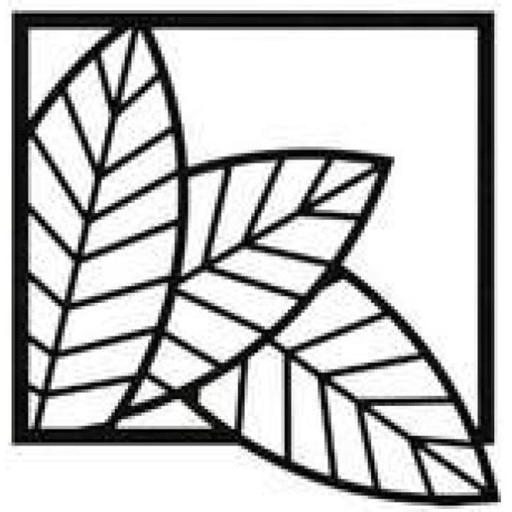 Quadro Decorativo Preto Mdf Trio Folhas Linear 40X20Cm