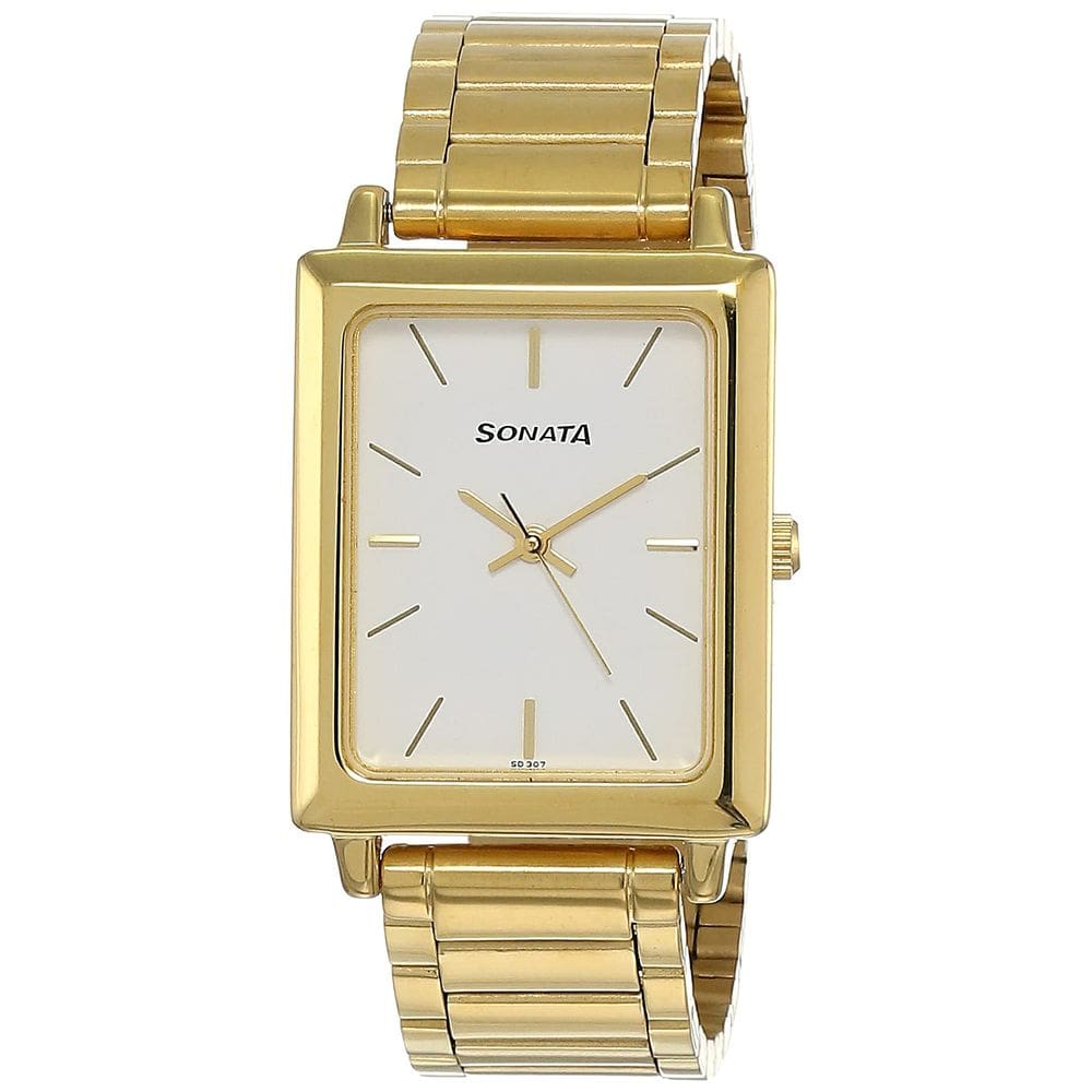 Relógio Sonata NF7078YM01 masculino analógico branco com mostrador 35mm