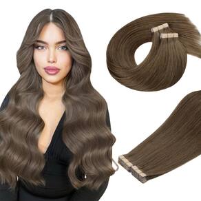Extensões de cabelo DOORES Tape em marrom acinzentado claro 25cm 60g