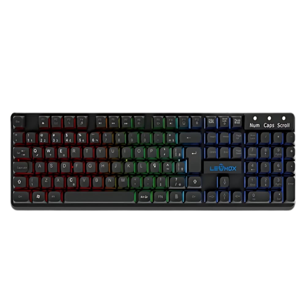 Teclado Gamer Lehmox LEY-2087 RGB USB 1,5M ABNT Teclas Flutuantes Preto - LEY-2087
