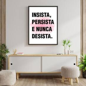 Quadro Decorativo Insista Persista Nunca Desista 34X23Cm Mol