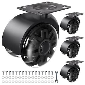 Placa pesada Casters Allamo de 3" com rodas de poliuretano