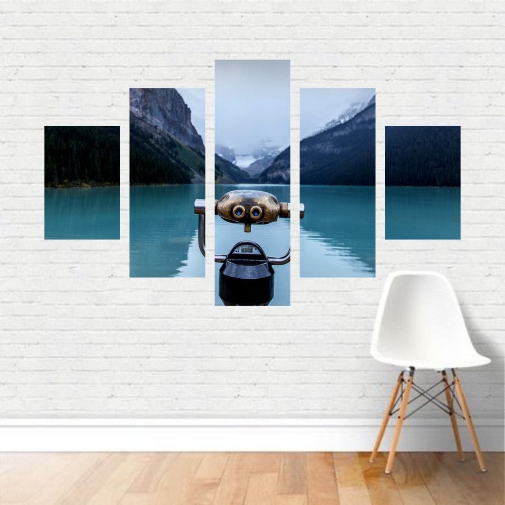 Quadro Paisagens Lago Louise Alberta Canadá Ski Resort Canva