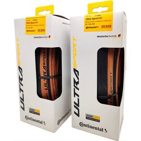 Par de pneus Continental Ultra Sport III 700x28 preto/marrom