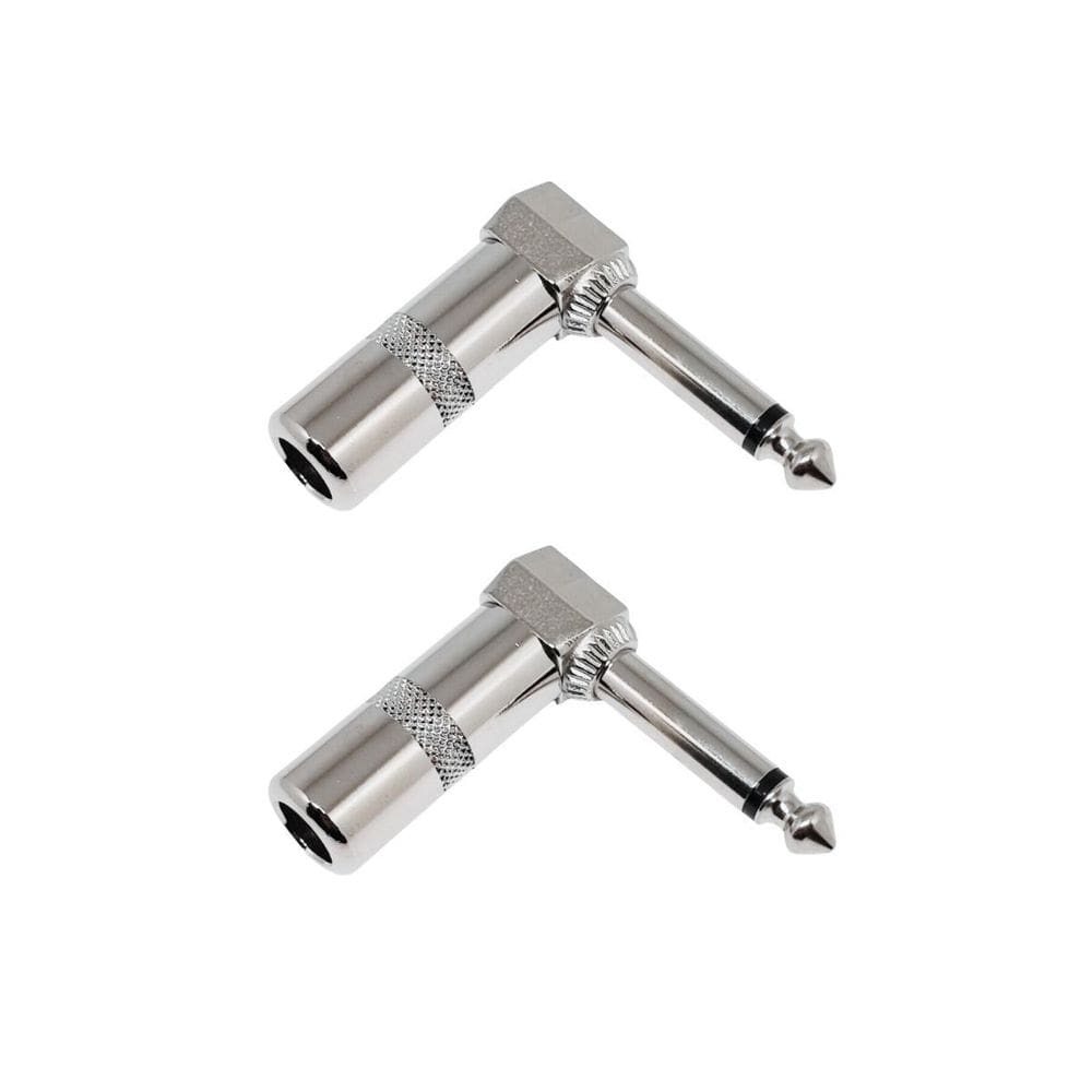 Kit 2 Plugs P10 Macho Mono Em L Cromado 90º