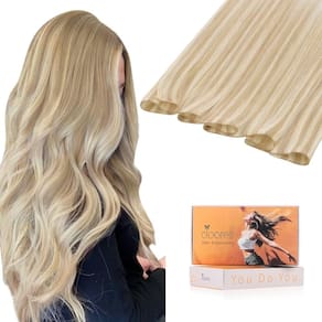 Extensões de cabelo DOORES Weft 14 cm em loiro escuro destacado