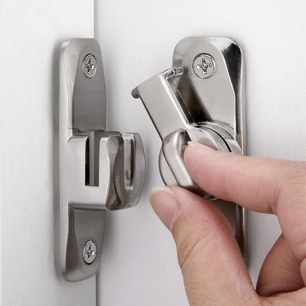 Fechaduras para portas de celeiro INIRET, pacote com 10, conjunto de fechaduras de 90/180 graus