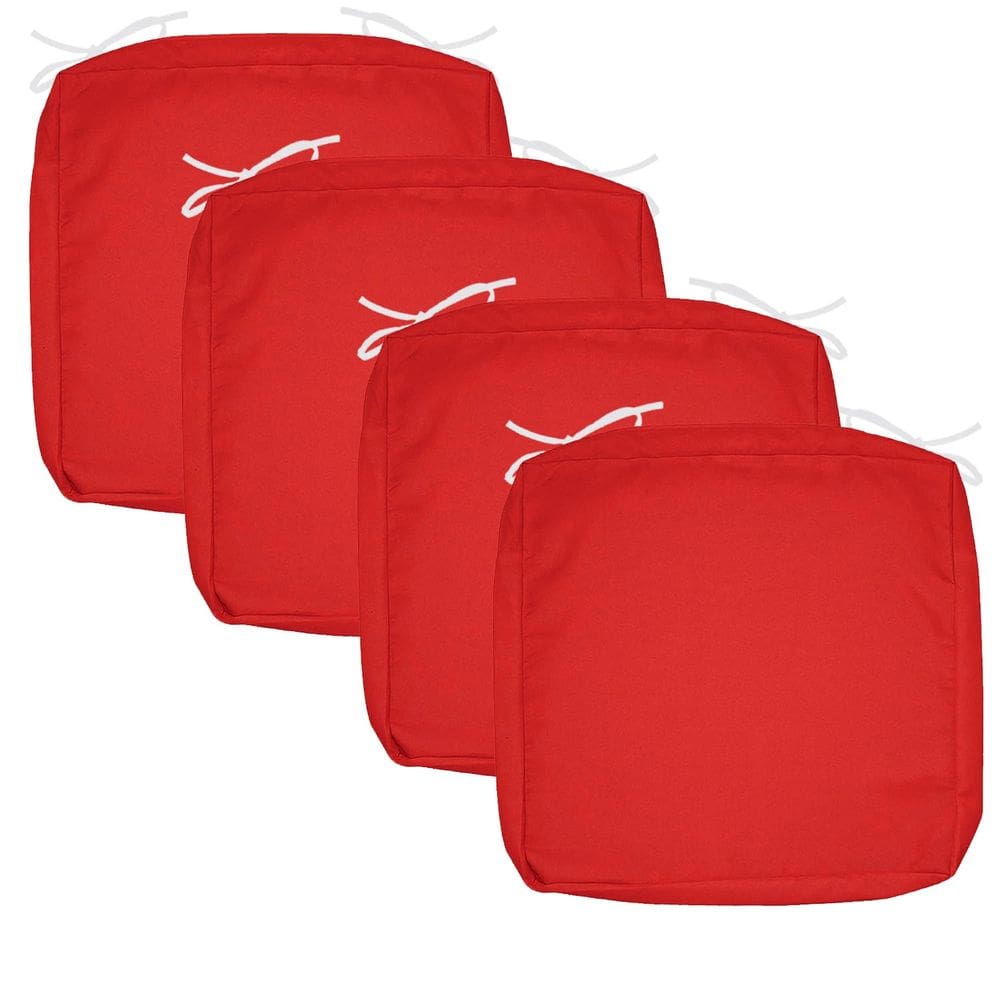 Capa de almofada de pátio FLYMEI impermeável 45x45x5cm vermelha, pacote com 4