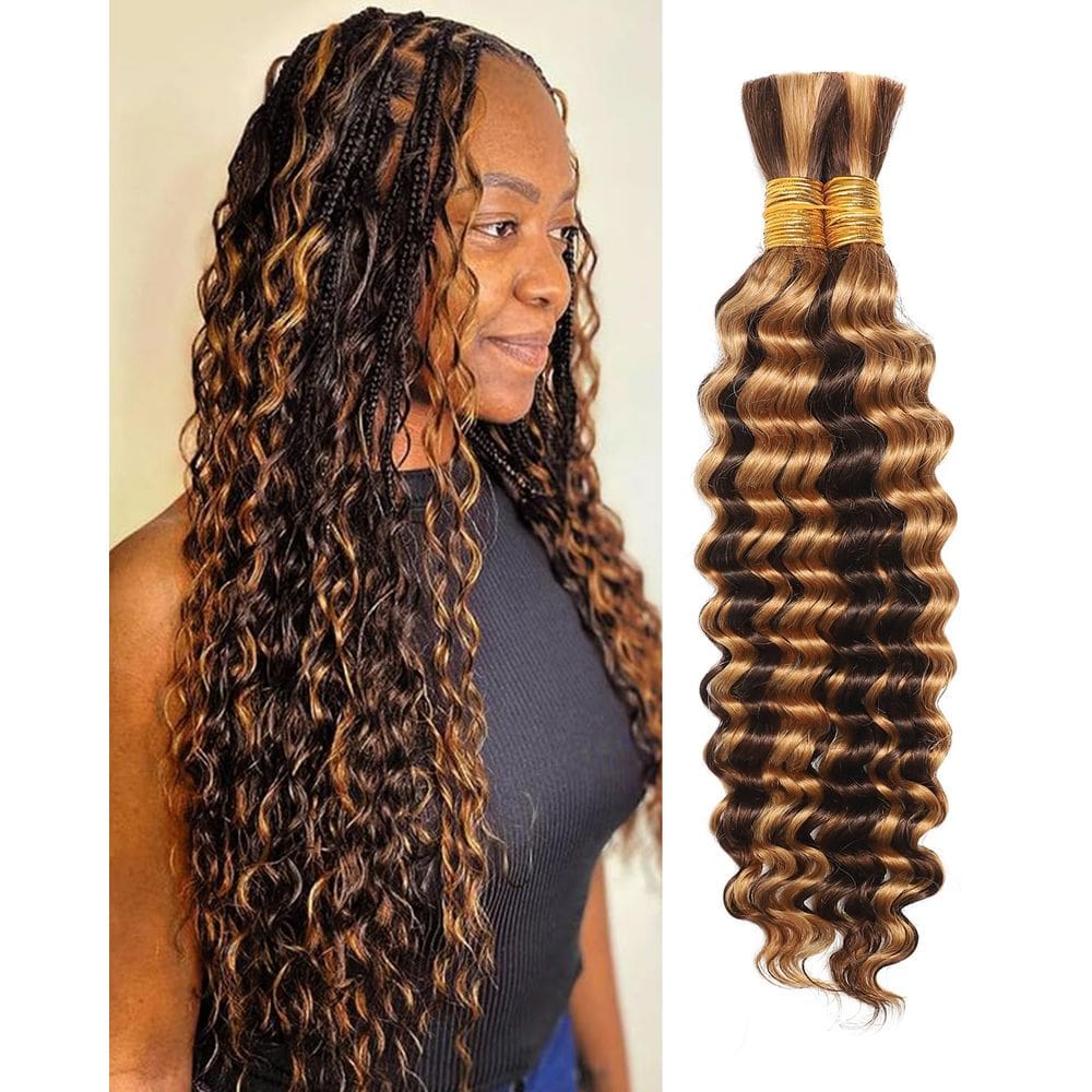 Human Braiding Hair Flagship, 16 polegadas, 2 pacotes, Deep Wave