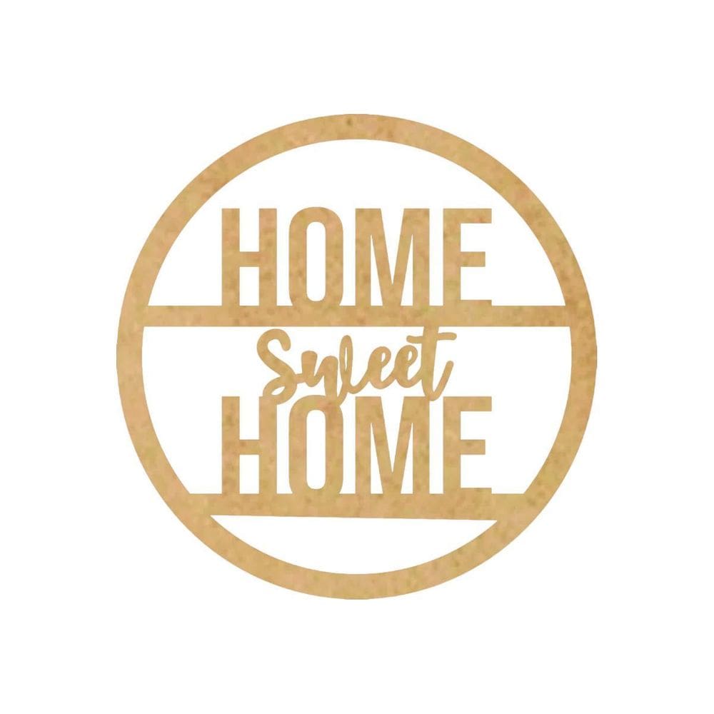 Quadro Decorativo Mdf Cru Home Sweet Home 40X20Cm