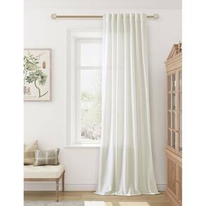 Cortinas Guken Ivory Linen, 335 cm de comprimento, 1 painel para sala de estar