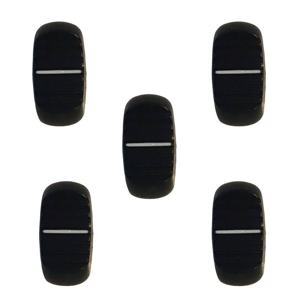 Kit 5 Knob Deslizante Rounded 4Mm Preto Estilo Behringer