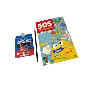 Livro Infantil 505 Atividades Educativas + Lápis Cor + Lápis