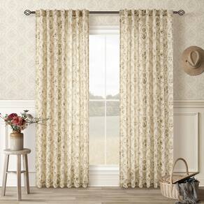 Cortinas TWOPANELS Farmhouse Floral Linen 214 cm de comprimento 2 painéis