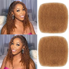 Extensões de cabelo Haftaluv Afro Kinky Curly 10 polegadas 100g Auburn