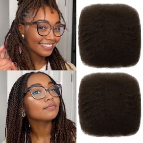 Extensões de cabelo Haftaluv Afro Kinky Curly 10 polegadas Chocolate