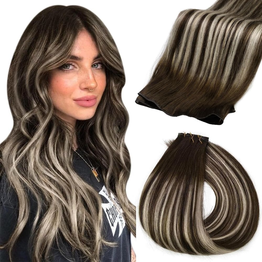 Extensões de cabelo Fshine Genius Weft Human Hair 60cm 60g
