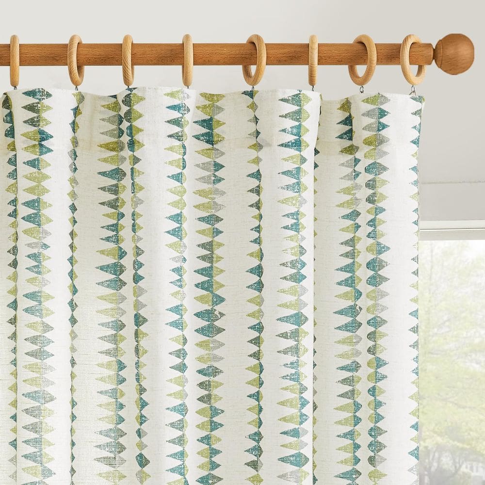 Cortinas jinchan Linen Nursery 213cm verdes 2 painéis 100x213cm