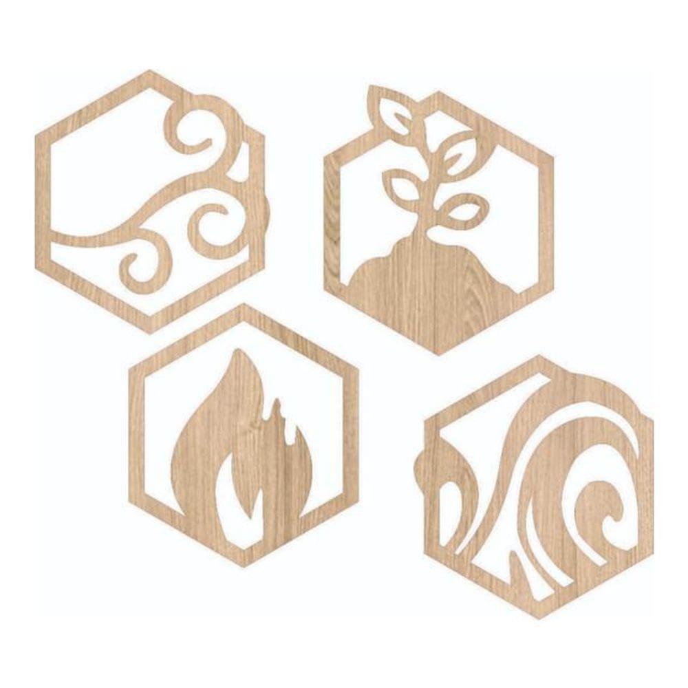 Quadro Decorativo Mdf Cru Quatro Elementos 40X20Cm