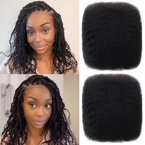 Extensões de cabelo Haftaluv Afro Kinky Curly 14 polegadas 100g