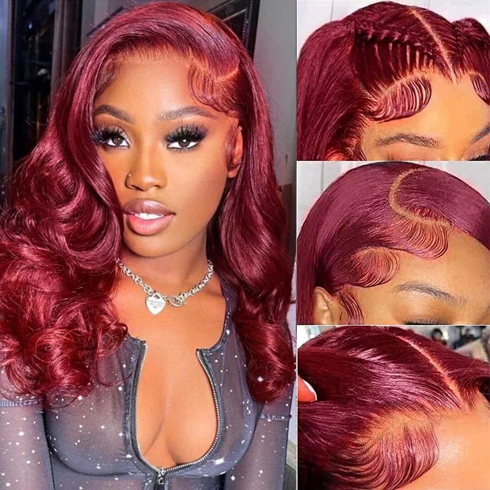 Peruca FASCARA 99J Burgundy Body Wave Bob 30 cm 180% de densidade