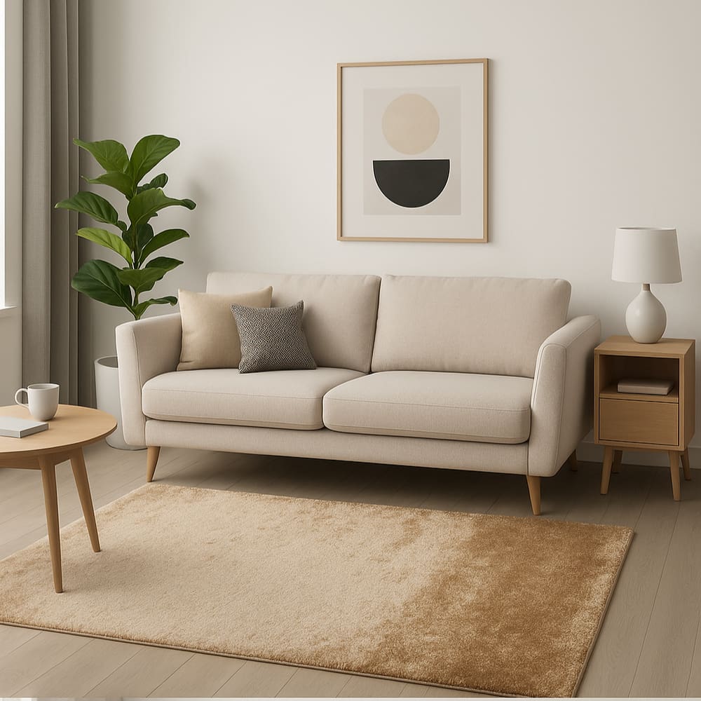 Tapete Esplendor Antiderrapante 100% Poliéster 140x200cm Jolitex - Esplendor Bege