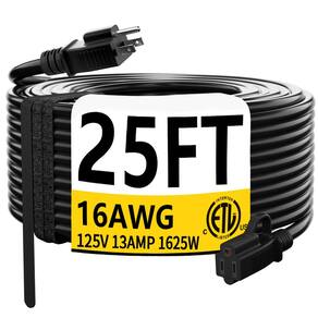 Cabo de extensão HUANCHAIN preto 25 pés à prova d`água 13A 1625W 16/3