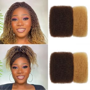 Extensões de cabelo Haftaluv Afro Kinky Curly 10 polegadas 100g x2