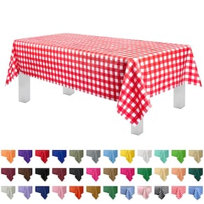 Toalha de mesa de piquenique de plástico descartável Grandipity Red 137x274cm