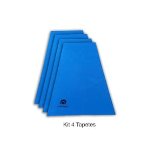 Kit 4 Colchonete Tapete Yoga Azul Eva 180X60X1Cm Pronado