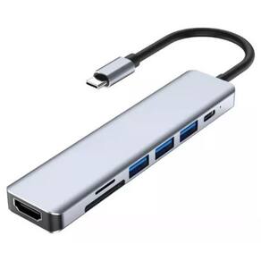 Hub USB-C MD9 LT-TP701 7 Portas 1/HDMI 1/USB-C Fêmea 3/USB 3.0 1/Micro-SD 1/TF Card - 9618