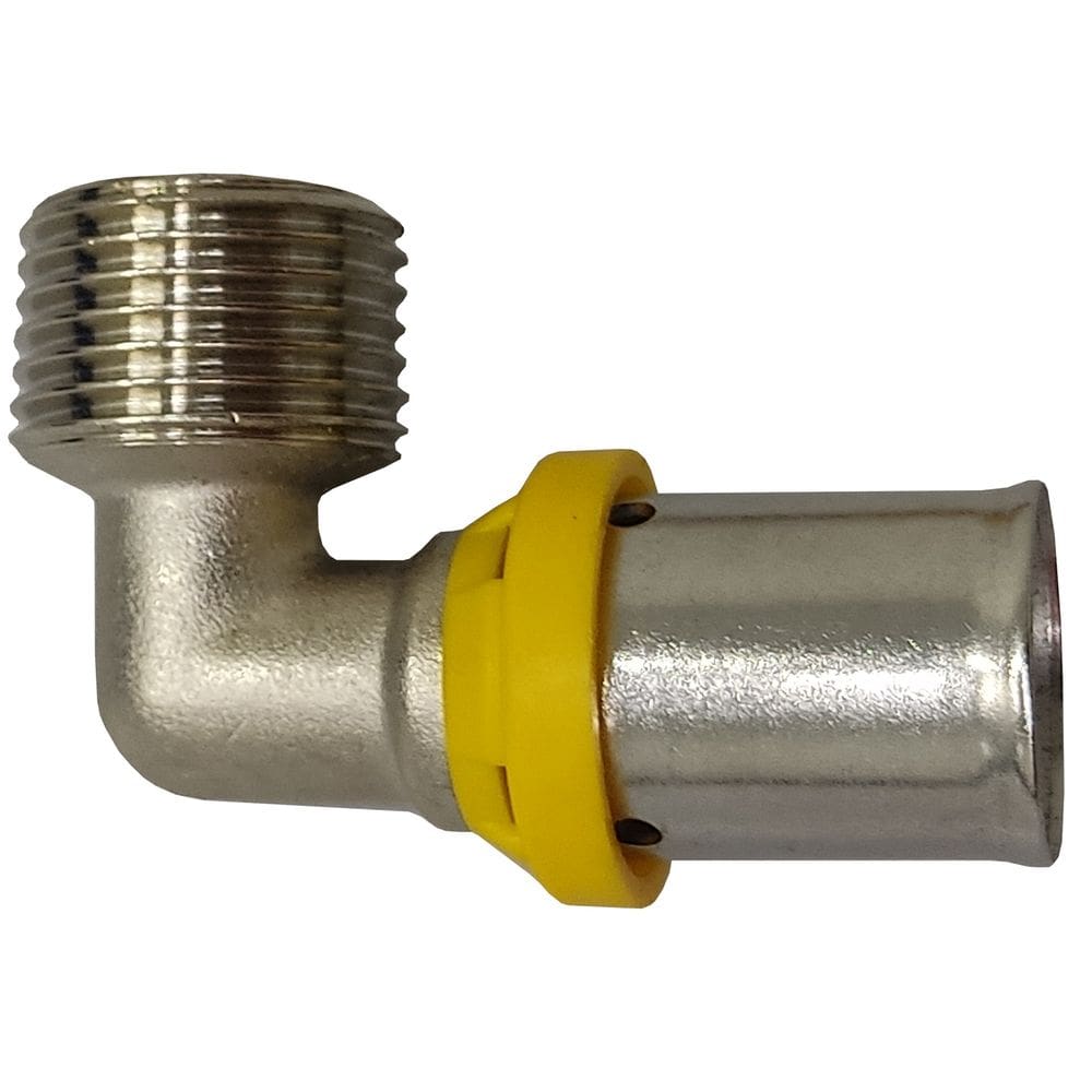 Cotovelo Macho Prensar Gás 16MMX1/2" Multicamada Sferagas Kit com 4 unidades