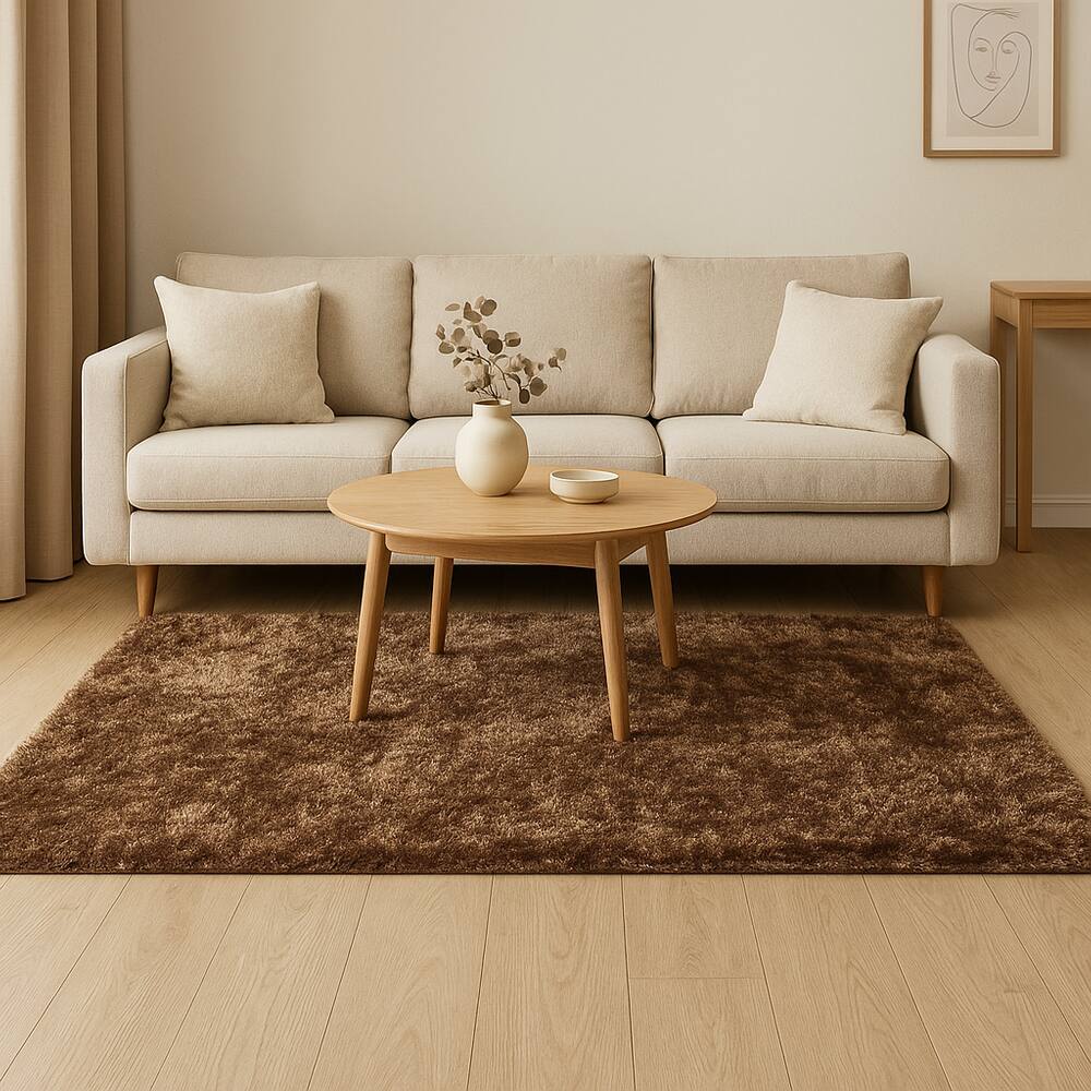 Tapete Esplendor Antiderrapante 100% Poliéster 140x200cm Jolitex - Esplendor Marrom