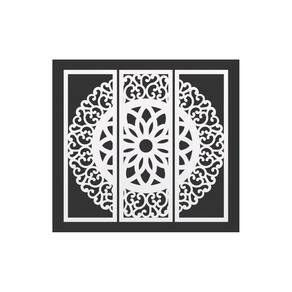 Quadro Decorativo Branco Mdf Mandala Arabesco 40X20Cm