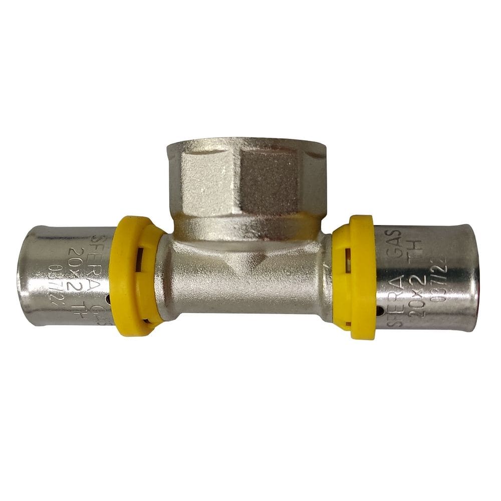 TÊ Fêmea Prensar Gás 32MMX3/4" Multicamada Sferagas Kit com 4 unidades