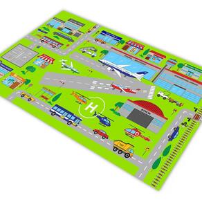 Tapete Pista Carrinhos Hotcars Aeroporto Aviões 1,8X1,2M