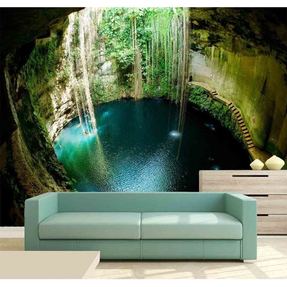 Papel Parede Painel Fotográfico Cachoeira 3D 3,75M² Na 075