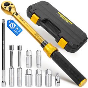 Conjunto de soquetes Spark Plug YIYEIE Magnetic com chave de torque, 10 unidades
